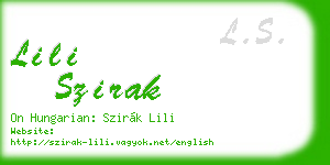 lili szirak business card